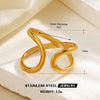 Women's Stainless Steel Geometric Line Ring With Electroplated Finish Irregular Hollow Open Statement Jewelry