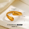 Women's Stainless Steel Geometric Line Ring With Electroplated Finish Irregular Hollow Open Statement Jewelry
