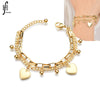 Women's Stainless Steel Geometric Love Heart Electroplated Bracelet