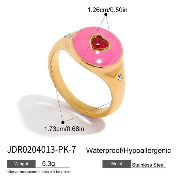 Women's Stainless Steel Geometric Love Ring Jewelry With Electroplating Light Luxury Highend