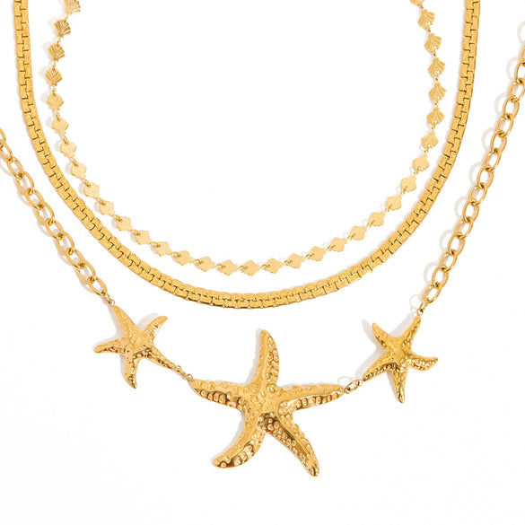 Women's Stainless Steel Geometric Marine Necklace With Electroplating Light Luxury And High End Design