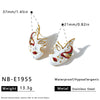 Women's Stainless Steel Geometric Mask Pattern Earrings And Ring Set With Enamel Detail And 18K Vacuum Plated Finish