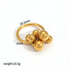 Women's Stainless Steel Geometric Metal Ball Ring Jewelry With Electroplating