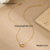Women's Stainless Steel Geometric Minimalist Design Electroplated Imitation Pearl Pendant Necklace
