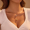 Women's Stainless Steel Geometric Minimalist Design Electroplated Imitation Pearl Pendant Necklace