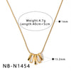 Women's Stainless Steel Geometric Mother Of Pearl Long Necklace With 18K Gold Vacuum Plating Minimalist Light Luxury Chain