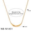 Women's Stainless Steel Geometric Mother Of Pearl Long Necklace With 18K Gold Vacuum Plating Minimalist Light Luxury Chain