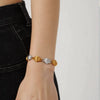 Women's Stainless Steel Geometric Ocean Style Bracelet Necklace With 18K Gold Plated Electroplating Light Luxury No Fading