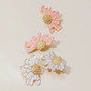 Women's Stainless Steel Geometric Oil Drop Earrings With Electroplating And Plants Flowers Style
