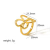Women's Stainless Steel Geometric Open Adjustable Ring With Electroplating