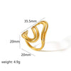 Women's Stainless Steel Geometric Open Adjustable Ring With Electroplating