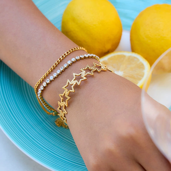 Women's Stainless Steel Geometric Open Bracelet Electroplated Light Luxury Jewelry