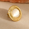 Women's Stainless Steel Geometric Open Ring Earrings With Electroplating In Fashion Style