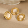 Women's Stainless Steel Geometric Open Ring Earrings With Electroplating In Fashion Style