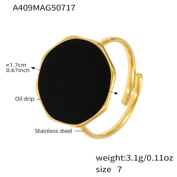 Women's 316L Stainless Steel Geometric Open Ring Jewelry With Electroplating