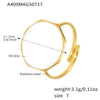 Women's 316L Stainless Steel Geometric Open Ring Jewelry With Electroplating