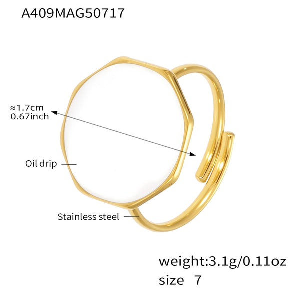 Women's 316L Stainless Steel Geometric Open Ring Jewelry With Electroplating