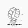Women's Stainless Steel Geometric Opening Adjustable Ring 18K Gold Plated