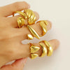 Women's 316L Stainless Steel Geometric Opening Ring Jewelry With Electroplating Design