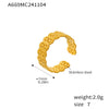Women's 316L Stainless Steel Geometric Opening Ring 18K Gold Plated Daily Niche Accessories