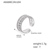 Women's 316L Stainless Steel Geometric Opening Ring 18K Gold Plated Daily Niche Accessories