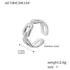 Women's 316L Stainless Steel Geometric Opening Ring 18K Gold Plated Daily Niche Accessories