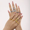 Women's 316L Stainless Steel Geometric Opening Ring 18K Gold Plated Daily Niche Accessories