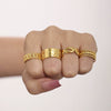 Women's 316L Stainless Steel Geometric Opening Ring 18K Gold Plated Daily Niche Accessories
