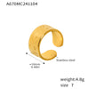 Women's 316L Stainless Steel Geometric Opening Ring 18K Gold Plated Daily Niche Accessories