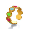 Women's Stainless Steel Geometric Oval Ring With Color Oil Dropping And Electroplating