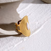 Women's Stainless Steel Geometric Oval Ring With Electroplating Light Luxury Style