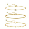 Women's Stainless Steel Geometric Paper Clip Twist Millet Bead Bracelet Set With Electroplated Fashion Design
