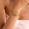 Women's Stainless Steel Geometric Pattern Electroplated Double Layer Bracelet