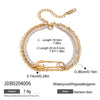 Women's Stainless Steel Geometric Pattern Electroplated Double Layer Bracelet