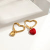 Women's Stainless Steel Geometric Pattern Pin Plated 18K Gold Light Luxury Niche Love Pendant Earrings