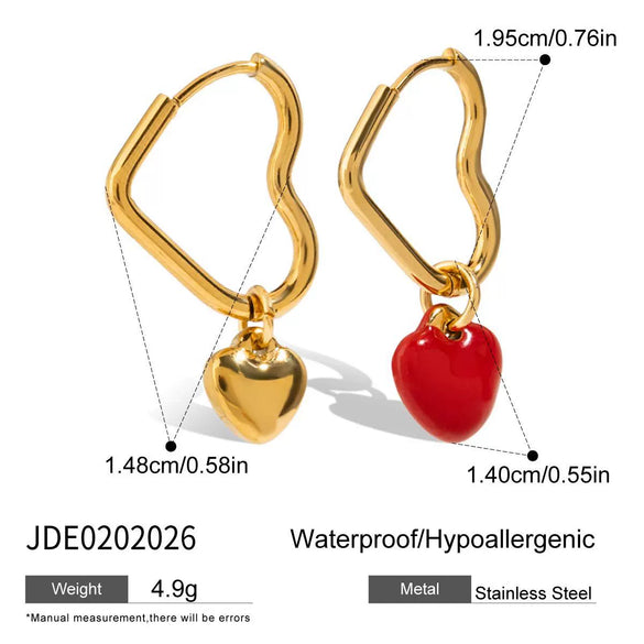 Women's Stainless Steel Geometric Pattern Pin Plated 18K Gold Light Luxury Niche Love Pendant Earrings