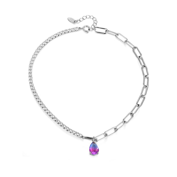 Women's Stainless Steel Geometric Pendant Clavicle Necklace With Electroplated Natural Style Design