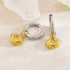 Women's Stainless Steel Geometric Pendant Earrings In Gold And Silver Contrast With Electroplated High End Style