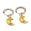 Women's Stainless Steel Geometric Pendant Earrings In Gold And Silver Contrast With Electroplated High End Style