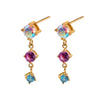 Women's Stainless Steel Geometric Pendant Earrings Jewelry With Electroplating And Zircon