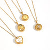 Women's Stainless Steel Geometric Photo Album Pendant O Word Chain Necklace With Electroplating