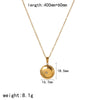 Women's Stainless Steel Geometric Photo Album Pendant O Word Chain Necklace With Electroplating