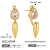 Women's Stainless Steel Geometric Plated Detachable Stud Earrings With Sparkling Diamond Detail Wholesale Jewelry