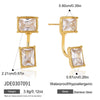 Women's Stainless Steel Geometric Plated Detachable Stud Earrings With Sparkling Diamond Detail Wholesale Jewelry