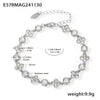 Women's 316L Stainless Steel Geometric Plum Blossom Round Diamond Hand Assembled Zircon Bracelet With Gold Electroplating