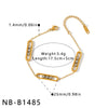 Women's Stainless Steel Geometric Rhinestone Necklace Bracelet And Bangle Set With 18K Vacuum Plated Finish