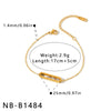Women's Stainless Steel Geometric Rhinestone Necklace Bracelet And Bangle Set With 18K Vacuum Plated Finish