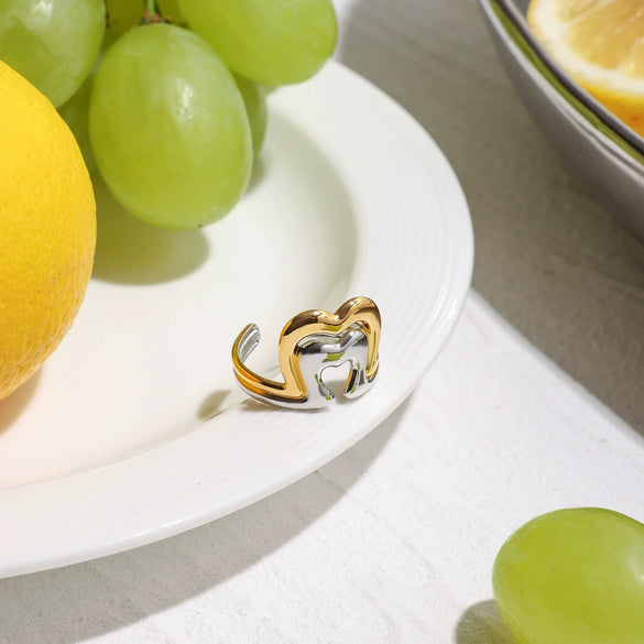 Women's Stainless Steel Geometric Ring Electroplated Highend Hand Jewelry