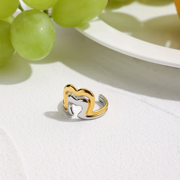 Women's Stainless Steel Geometric Ring Electroplated Highend Hand Jewelry