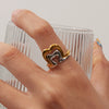Women's Stainless Steel Geometric Ring Electroplated Highend Hand Jewelry
